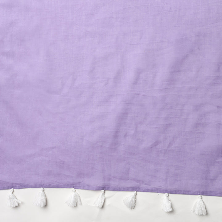 Lost in Lavender - Lavender Mulmul Cotton Saree with Tassels