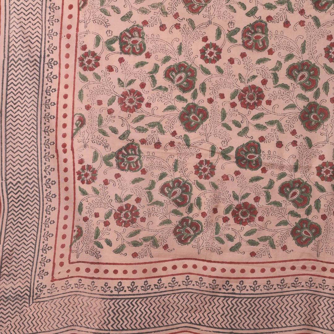 Old rose - Mulmul Cotton Pre-stitched Ready to Wear Saree with Pocket