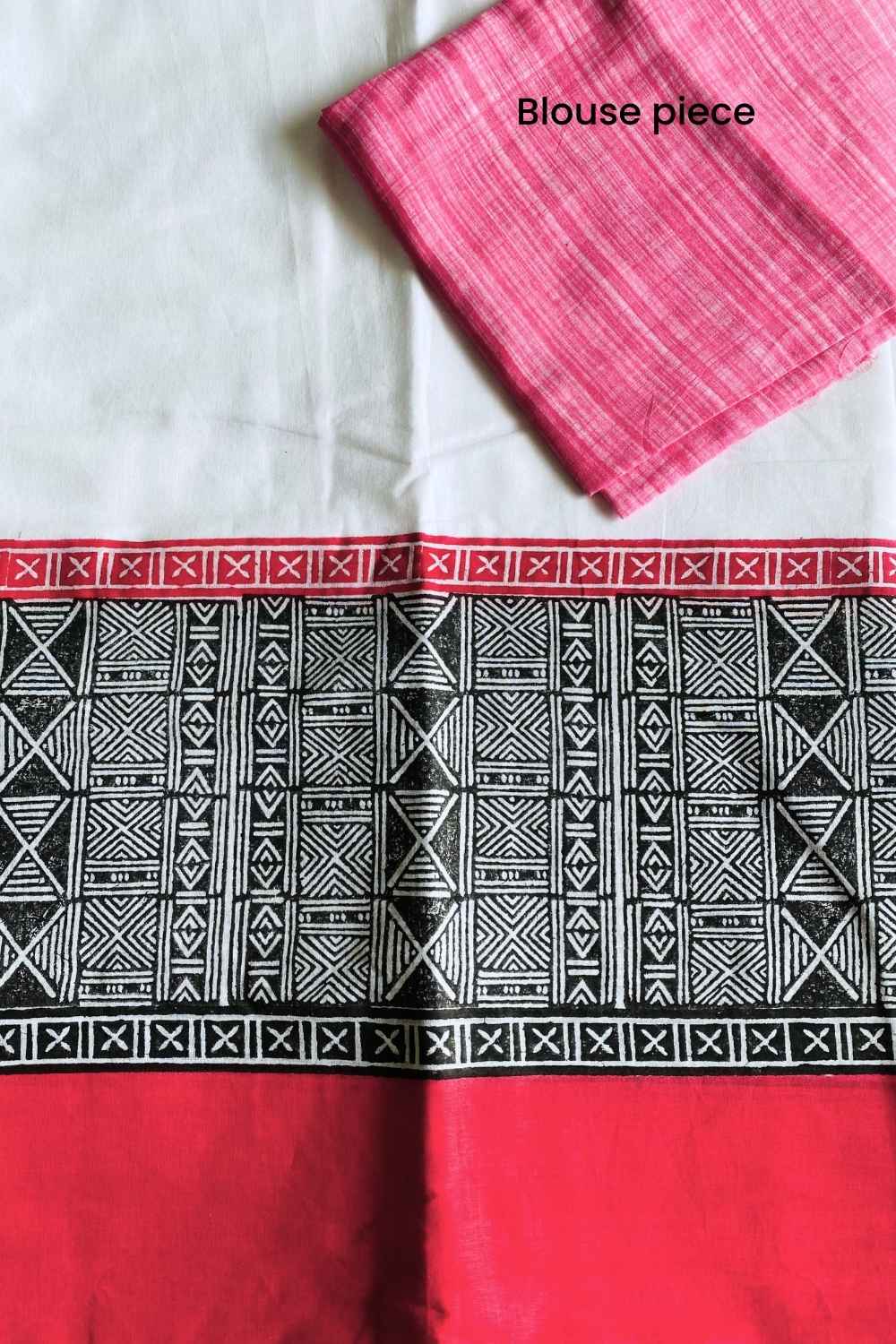 At the Crossroads - Mul Cotton Hand Block Printed Saree