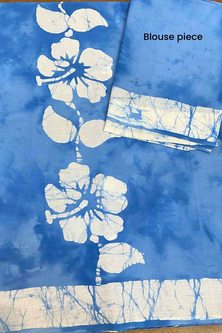 Khwaab Hand Painted Batik Mul Mul Cotton Saree