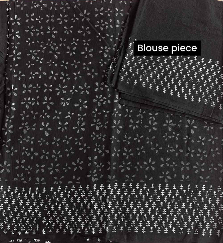 Luna Hand Block Print Mulmul Cotton Pre-stitched Ready to Wear Saree with Pocket