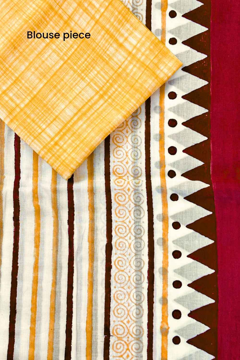 Sunset Hues - Mul Cotton Hand Block Printed Saree