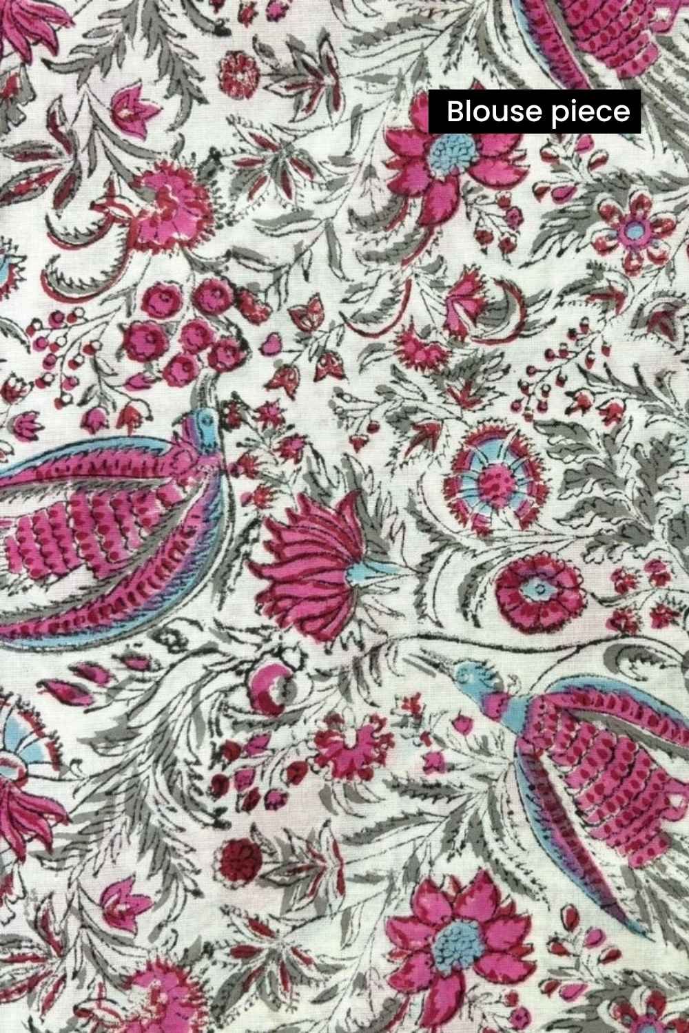Rosy Pink Ombre Organza Saree with Printed Blouse Fabric