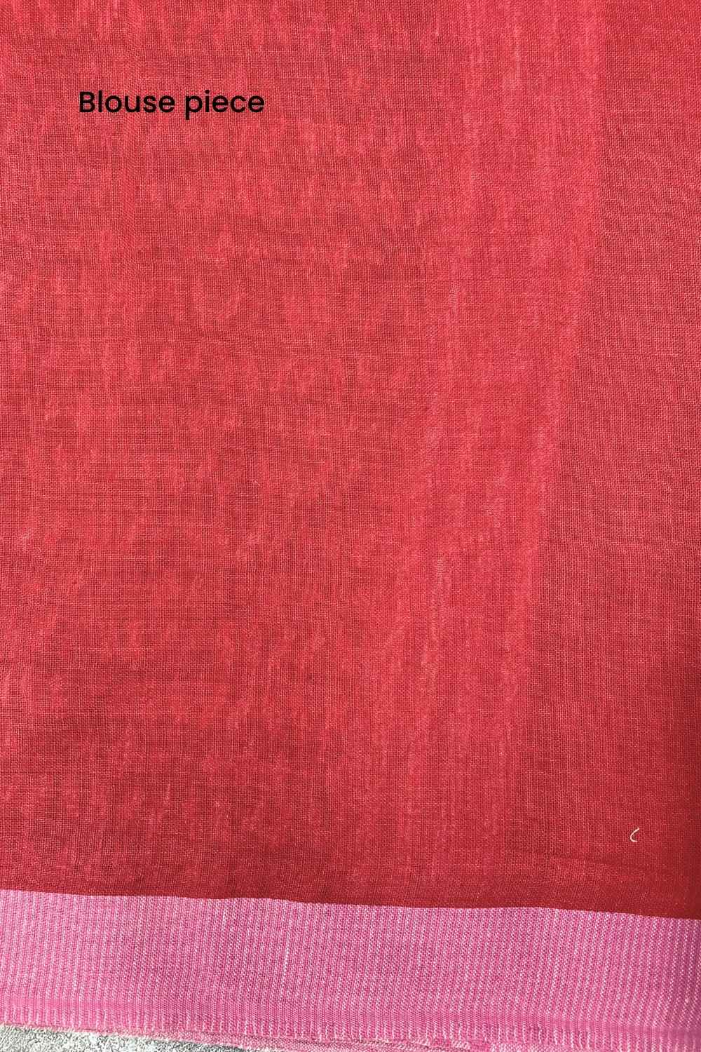 Red Muse Handwoven Mulmul Cotton Printed Saree