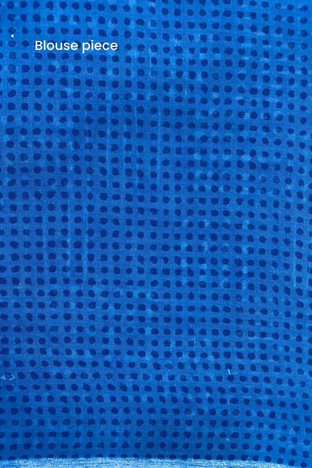 Murmurs in Blue Printed Mulmul Cotton Pre-stitched Ready to Wear Saree with Pocket