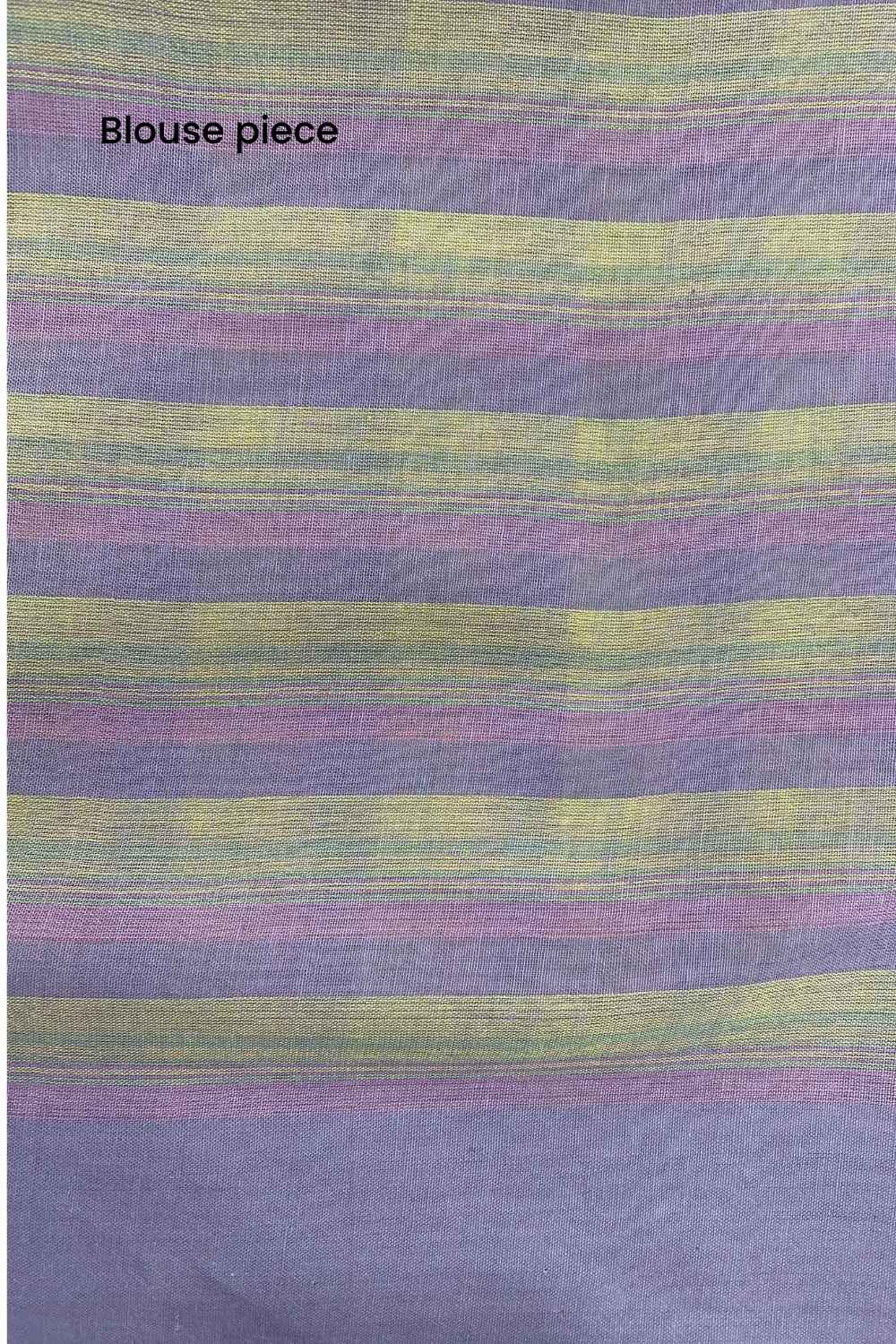 First Light - Lavender & Yellow Checked Organic Cotton Saree