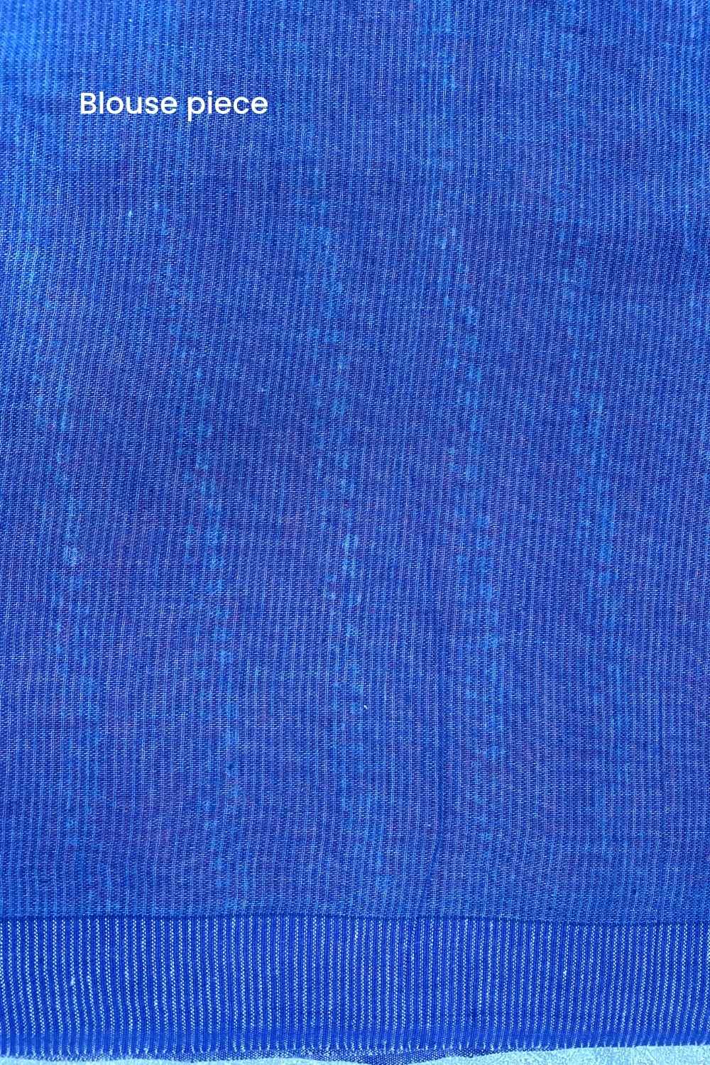 Stripe & Bloom Handwoven Mulmul Cotton Printed Saree