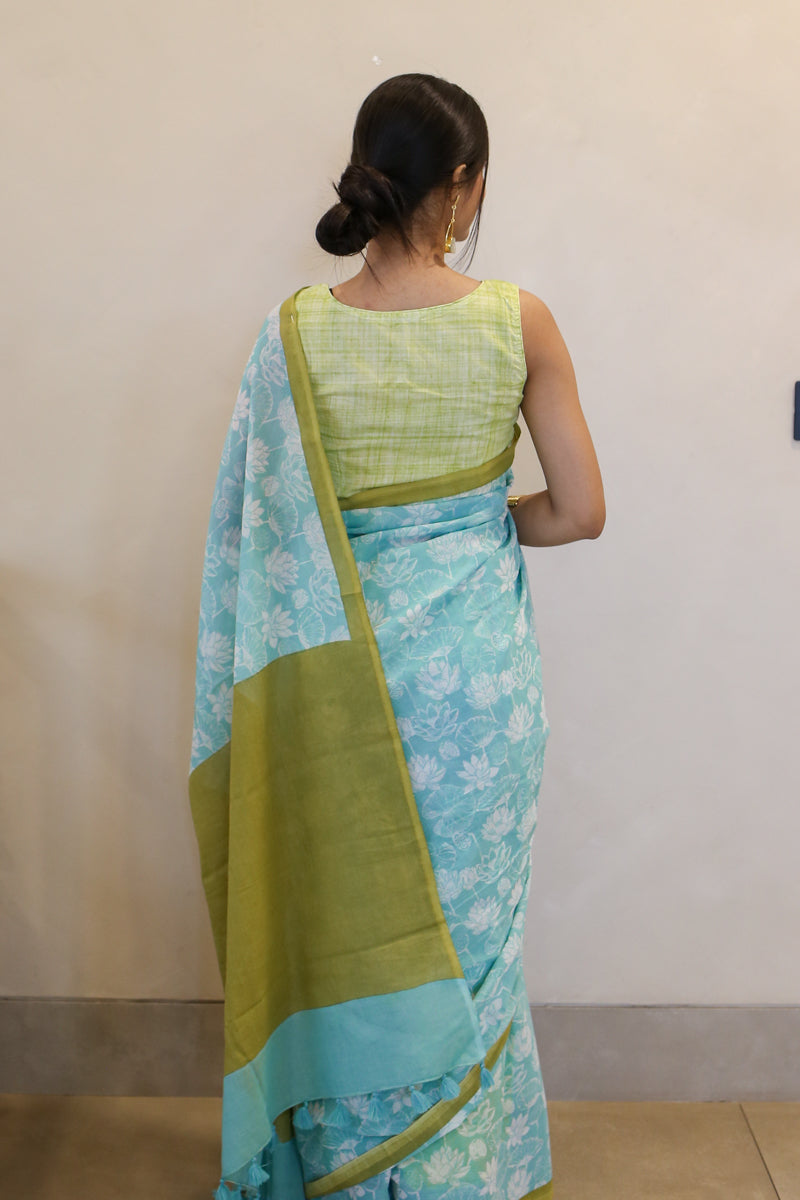 Flora Fiesta Printed Mulmul Cotton Saree