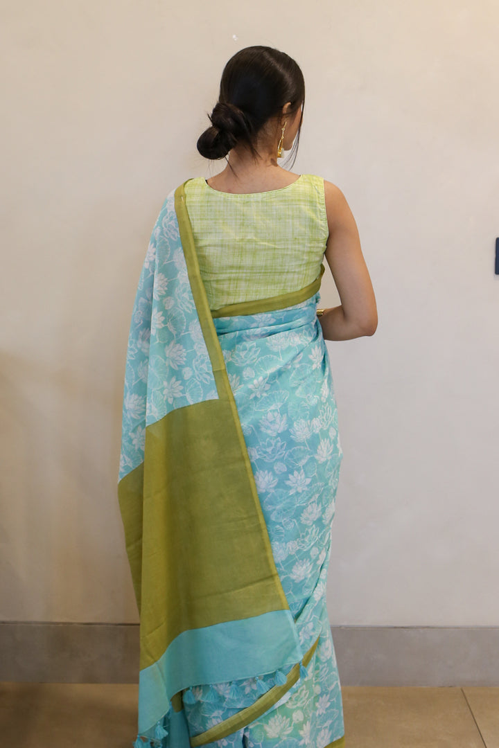 Flora Fiesta Printed Mulmul Cotton Saree