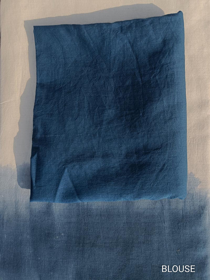 Blue Ocean - Ombre Hand Dyed Mulmul Cotton Saree