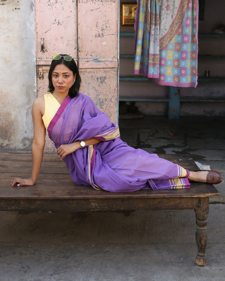 Pihu - Handwoven Pure Mulmul Cotton Saree