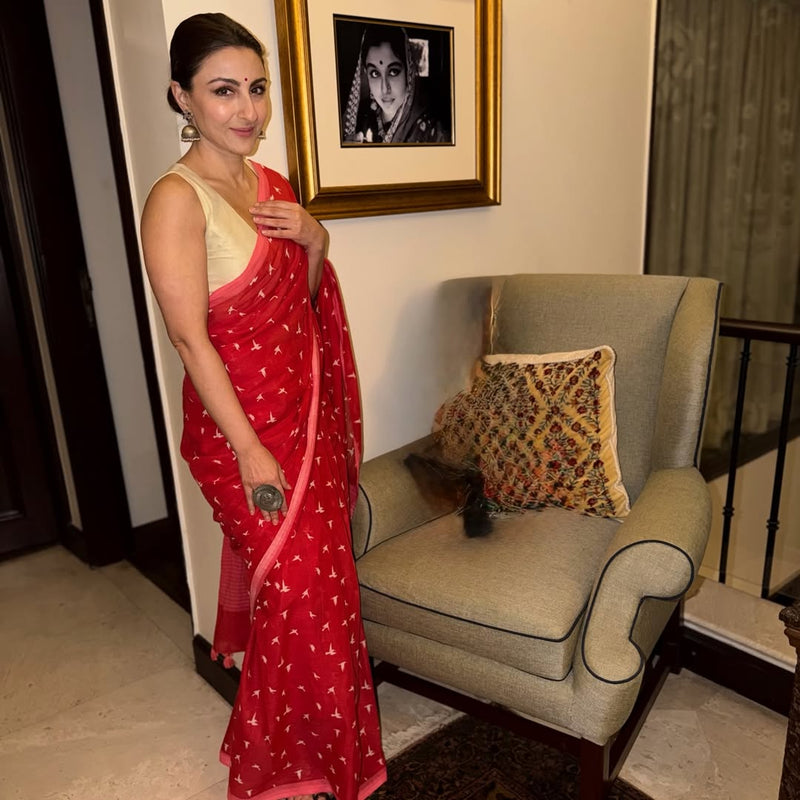 Forget me Not Printed Mulmul Cotton Saree