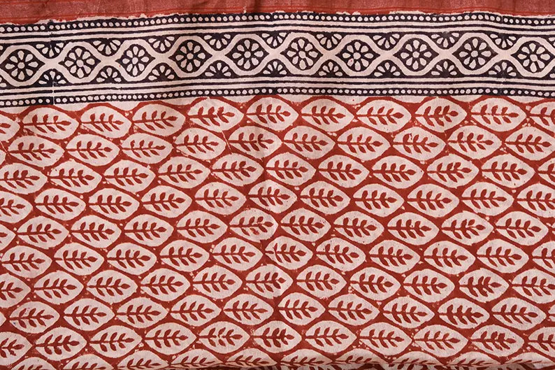 Red Chic - Chanderi Silk Cotton Hand Block Print Unstitched Suit Set