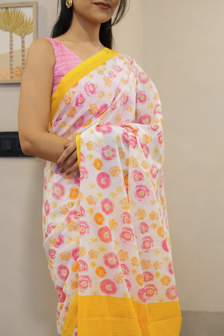 Sun-kissed Printed Mulmul Cotton Saree