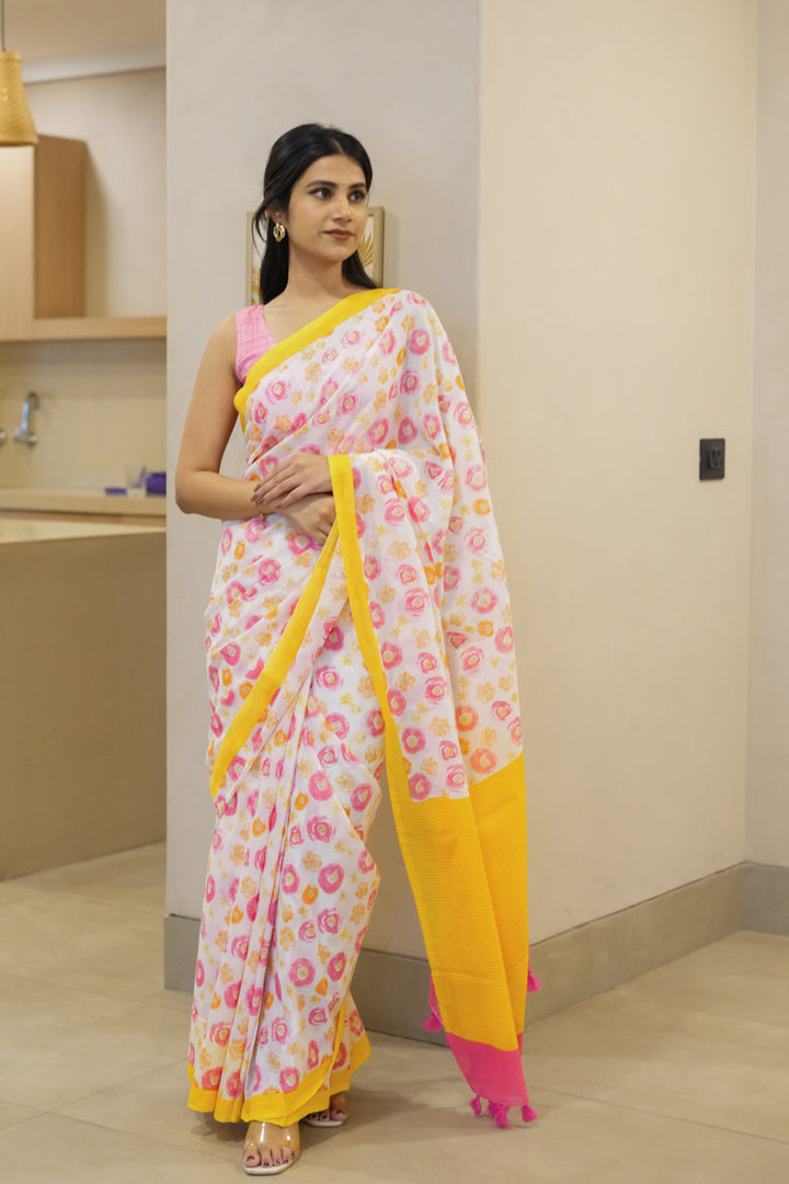 Sun-kissed Printed Mulmul Cotton Saree