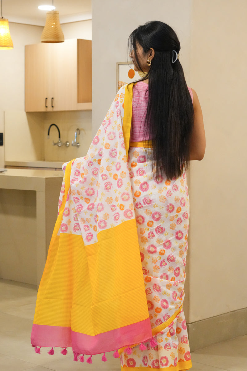 Sun-kissed Printed Mulmul Cotton Saree