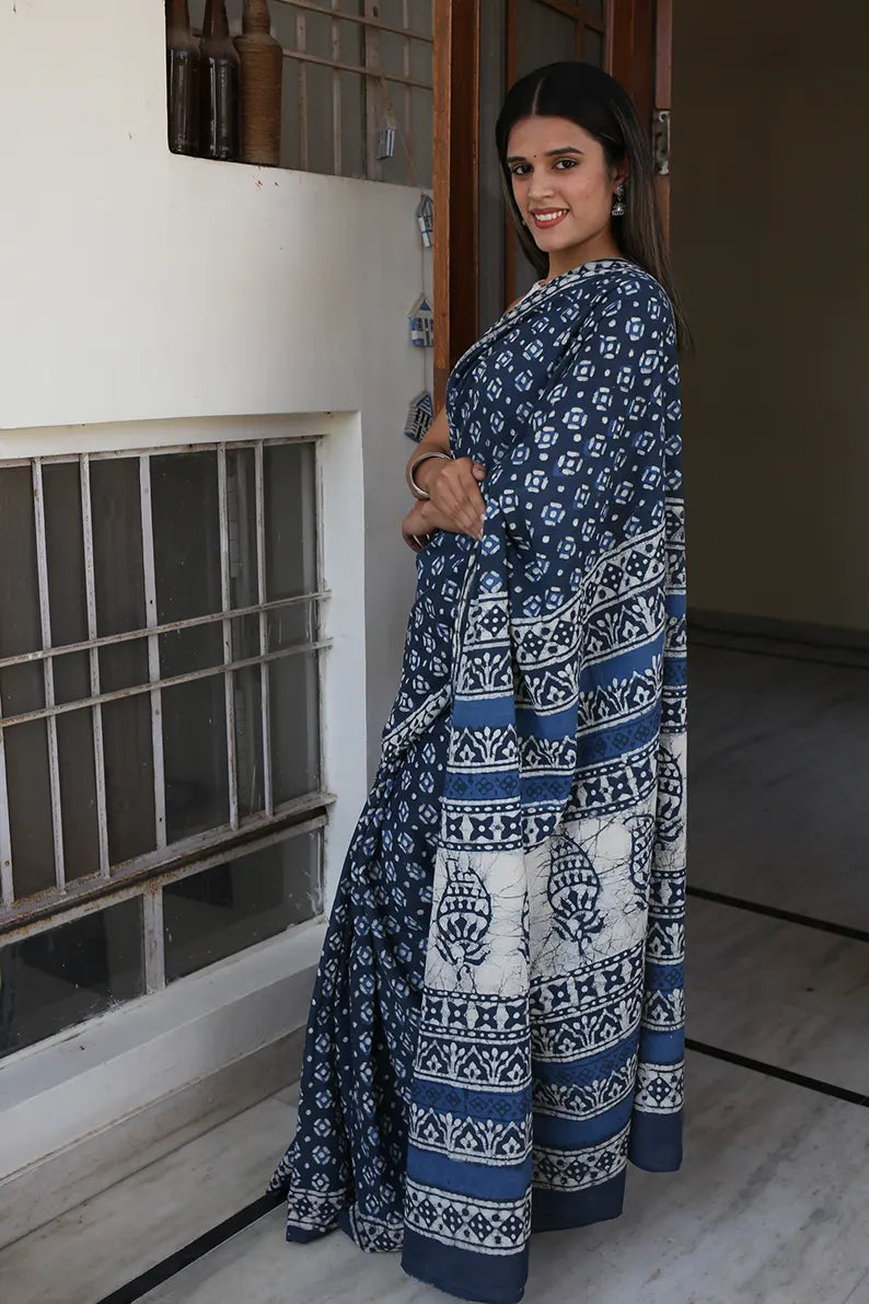 The Twilight Grey cotton saree