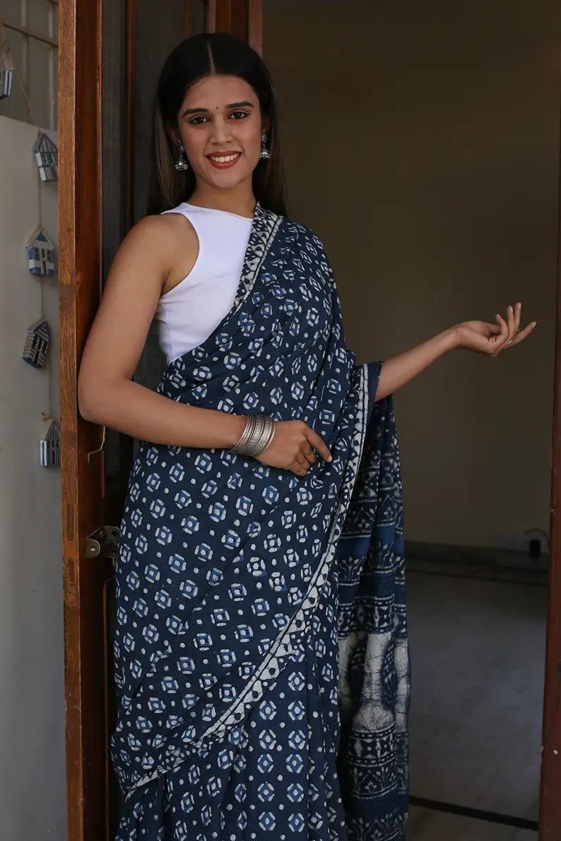 The Twilight Grey cotton saree