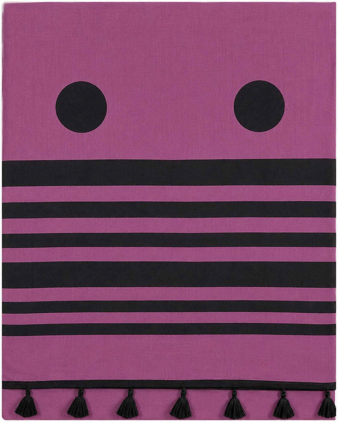 Purple Polka Hand Block Print Mul Mul Cotton Saree