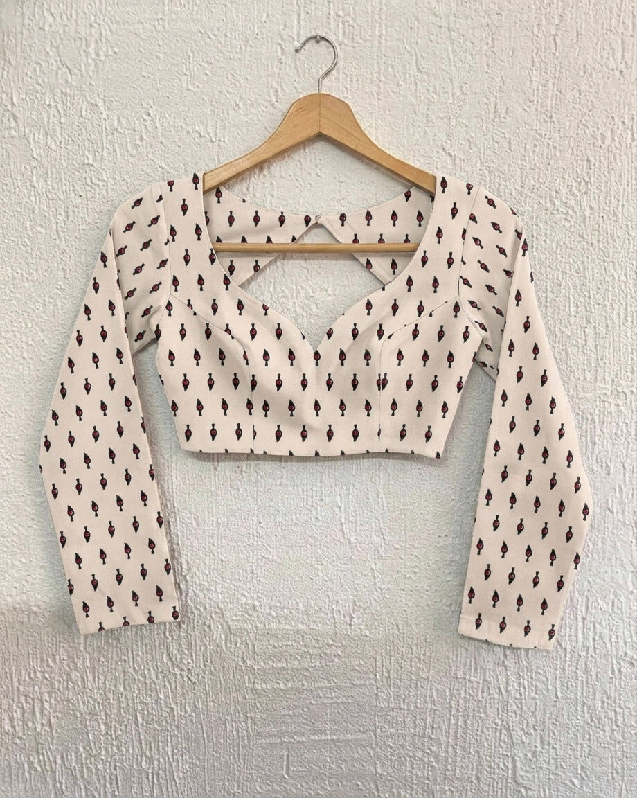 All Day Comfort White Cotton Full Sleeve Blouse