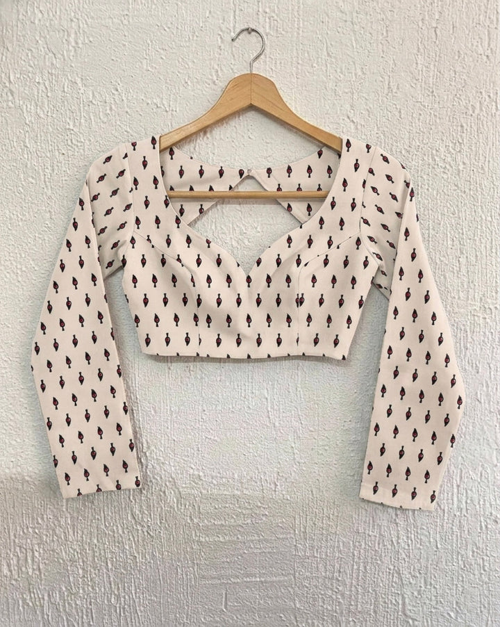 All Day Comfort White Cotton Full Sleeve Blouse
