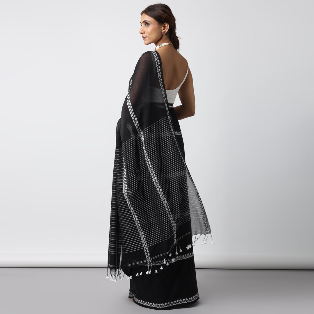 Moonlight Handwoven Mulmul Cotton Saree