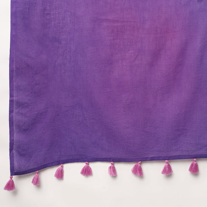 Purple Martini - Hand Dyed Mulmul Cotton Saree