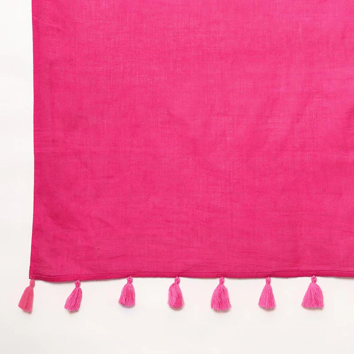 Blush gradient - Mulmul Cotton Pre-stitched Ready to Wear Saree with Pocket