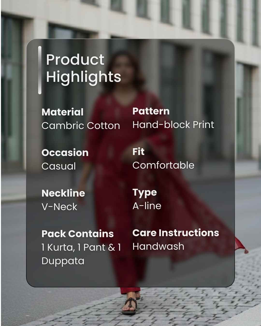 Anika Printed Cotton Dupatta, Pant and Kurta Set