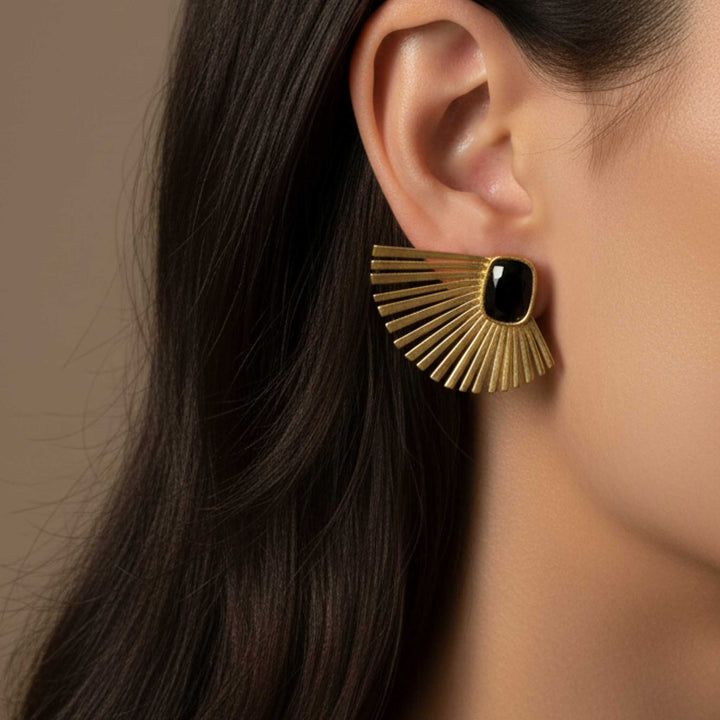 Sunline Stud 18k Gold Plated Earrings