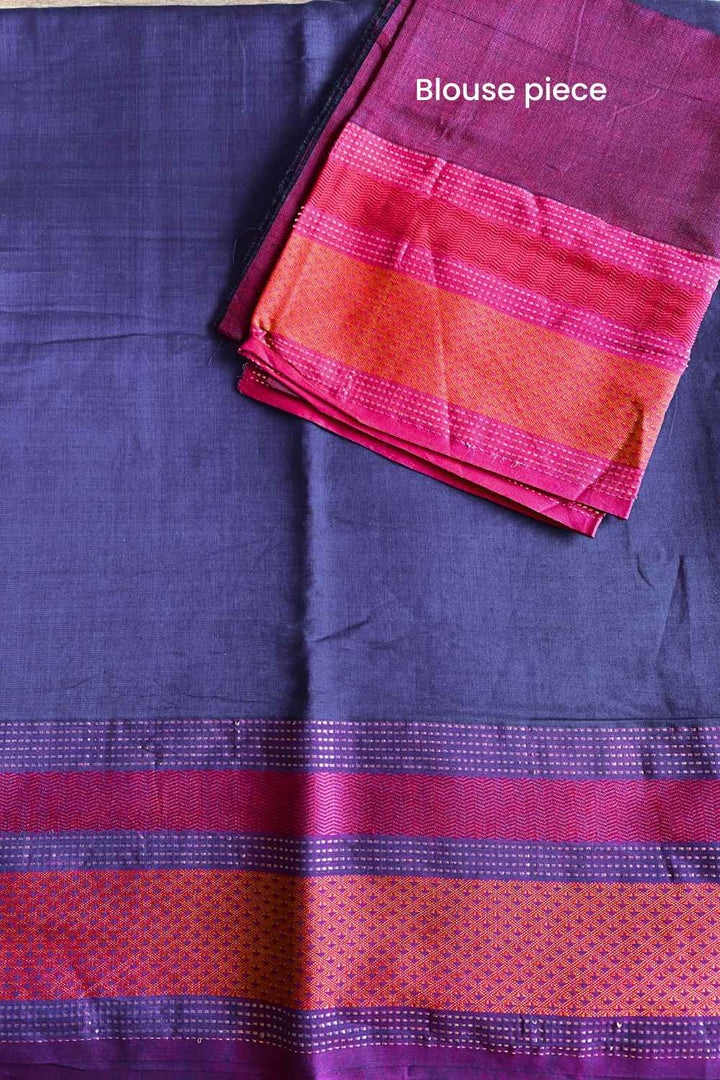Nayanika - Blue Pure Silk Cotton Maheshwari Saree