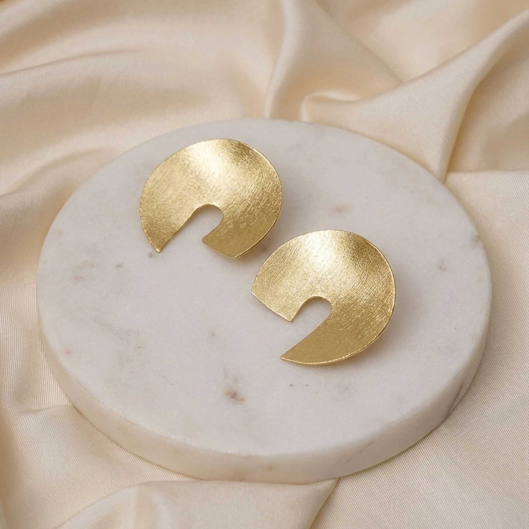 Abstract Stud 18k Gold Plated Earrings