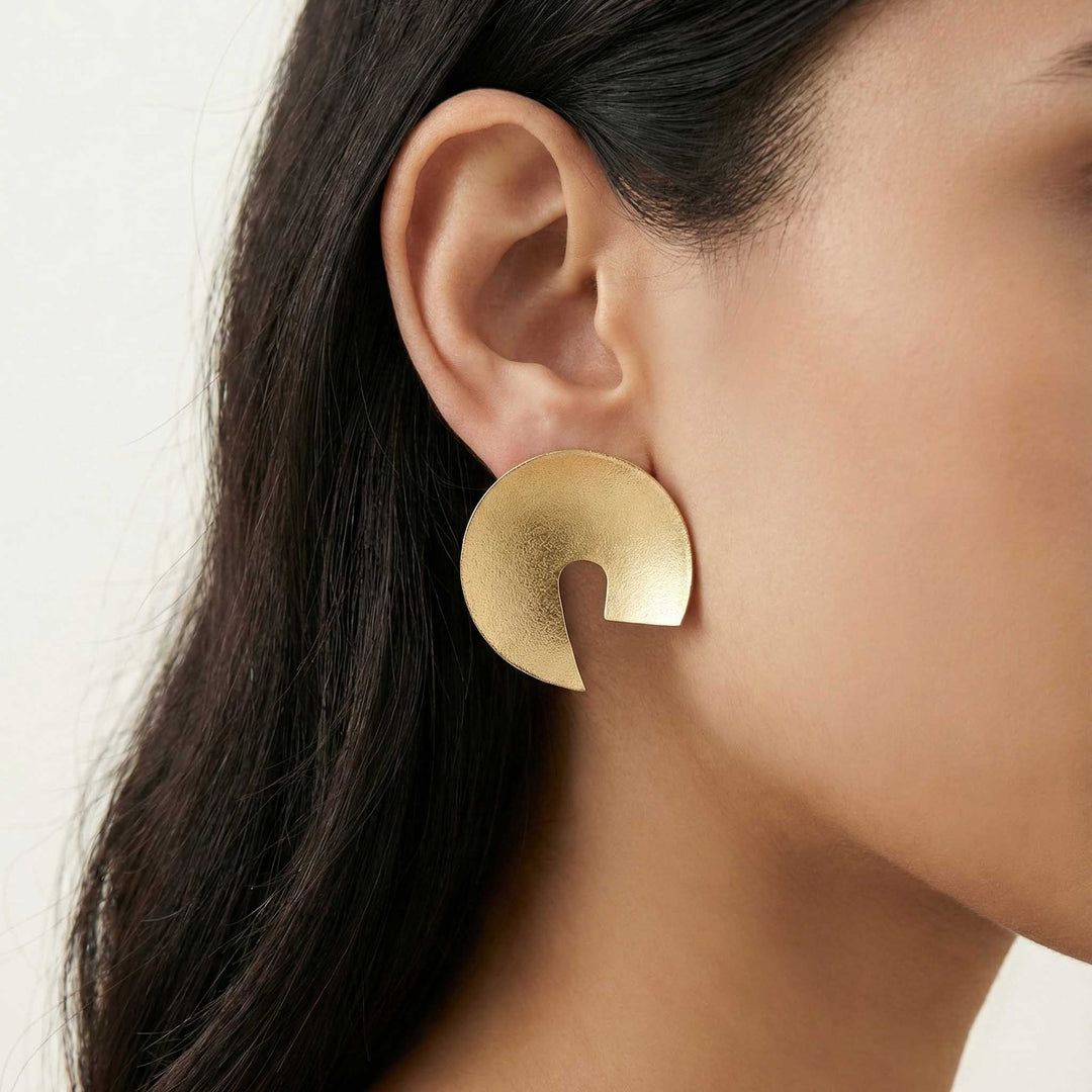 Abstract Stud 18k Gold Plated Earrings