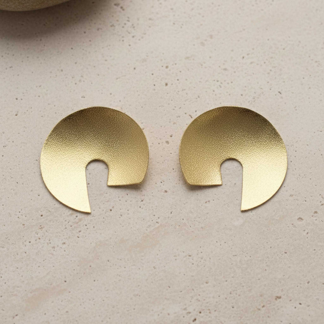 Abstract Stud 18k Gold Plated Earrings