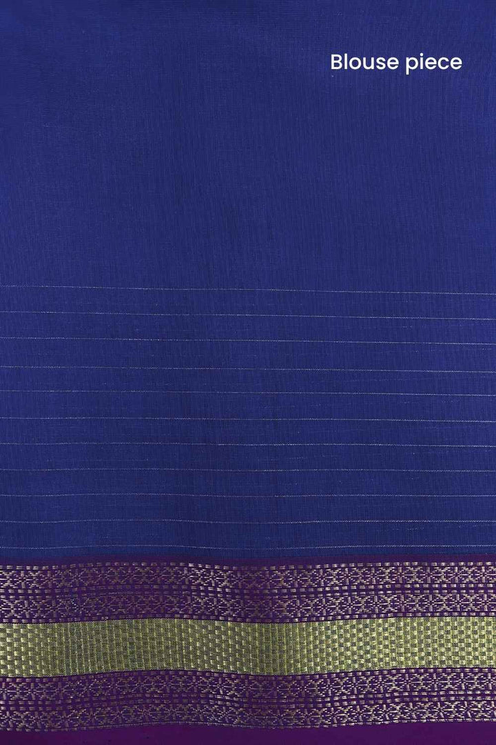 Dark blue Pure Silk Cotton Maheshwari Saree
