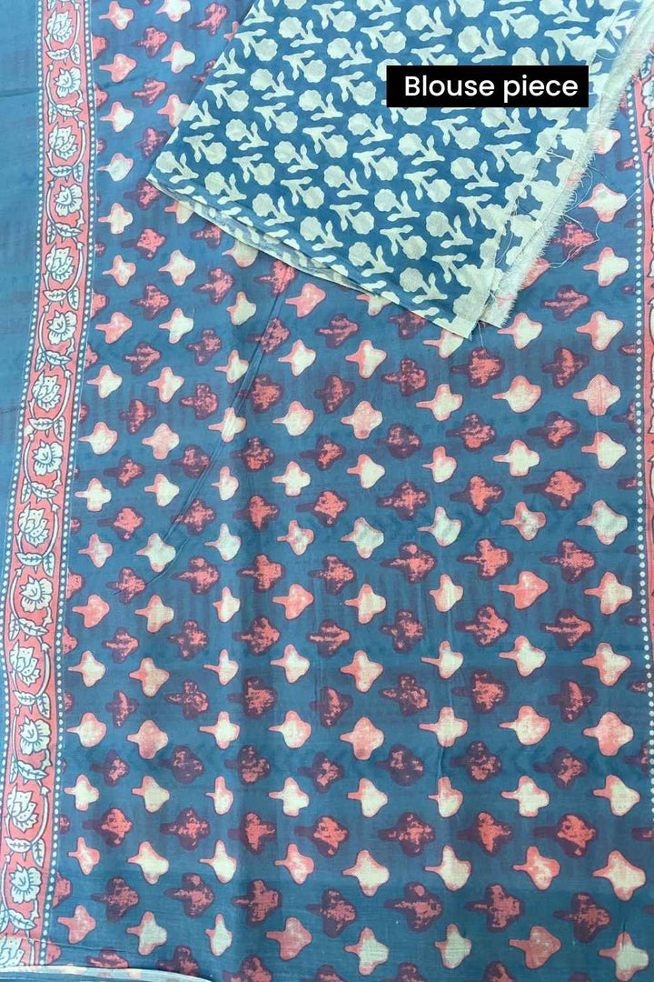 Cotton Skies Printed Mulmul Cotton Saree