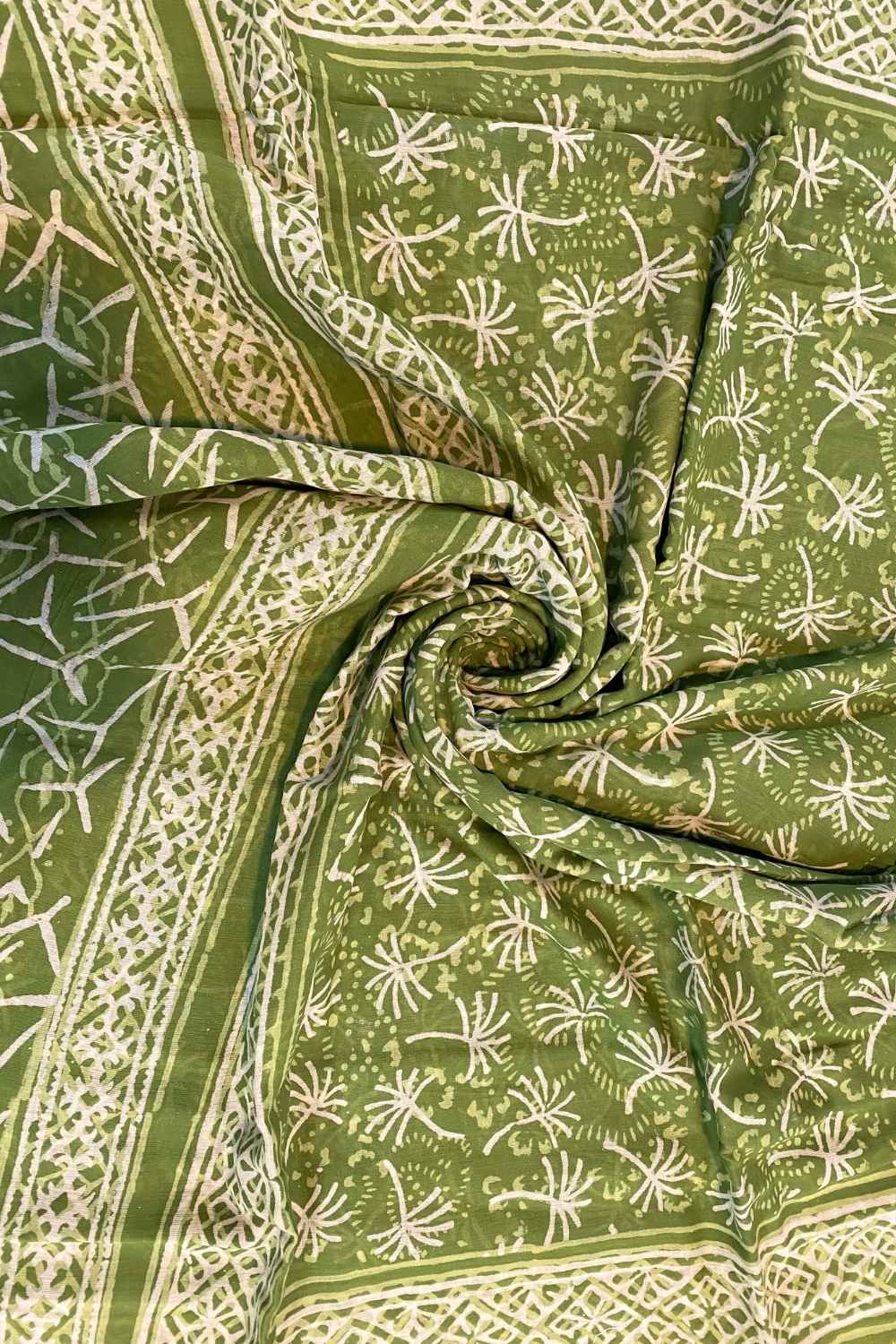 Pallavi Block Printed Saree with Zari border