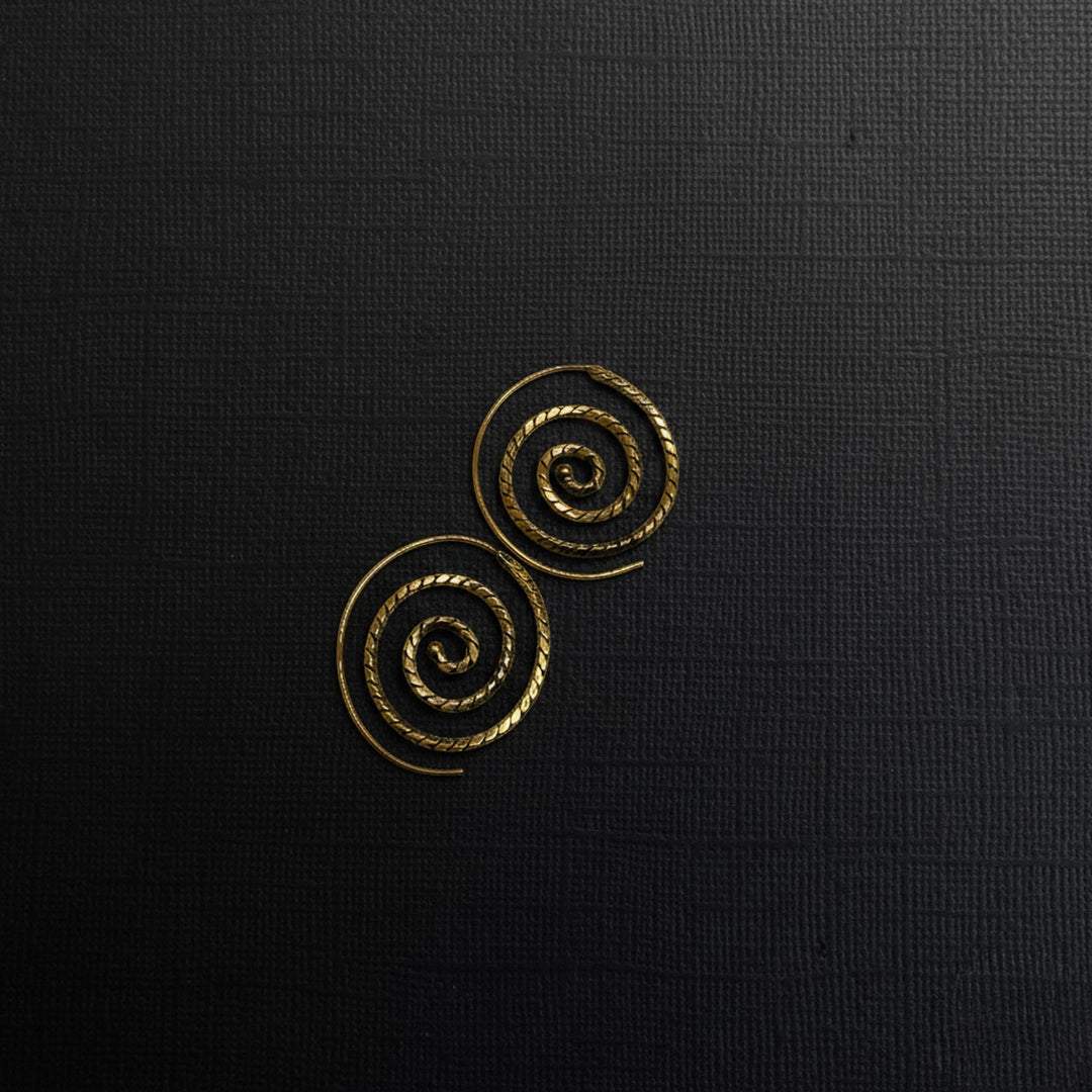 Spiral Stud 24k Gold Plated Earrings