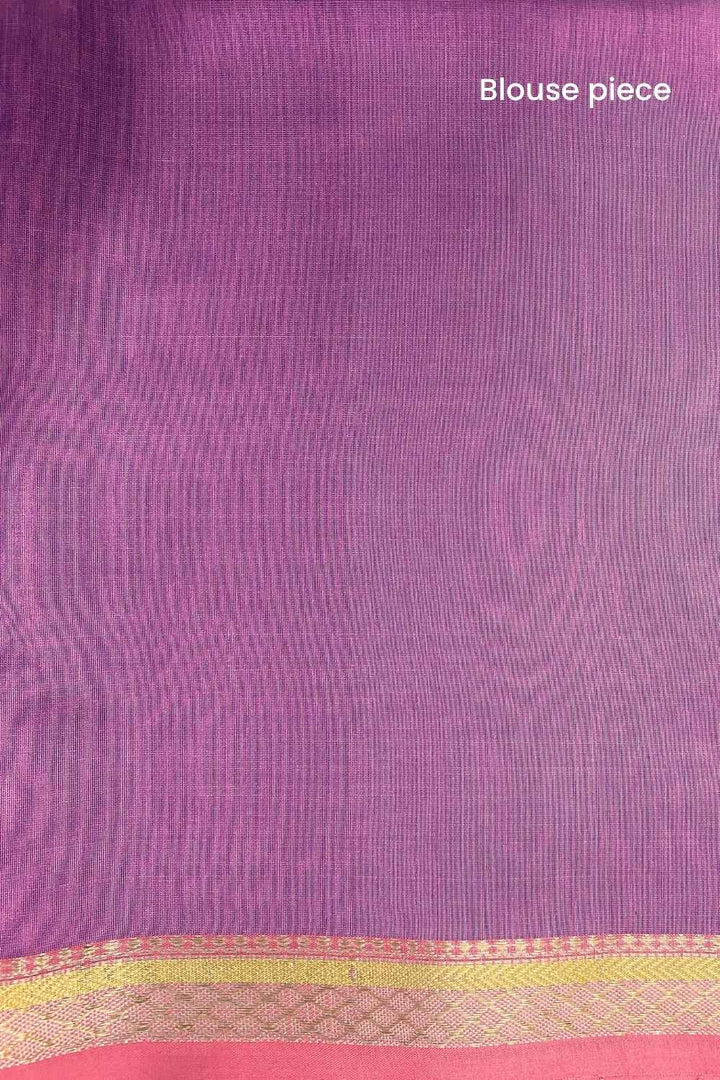 Light purple Pure Silk Cotton Maheshwari Saree