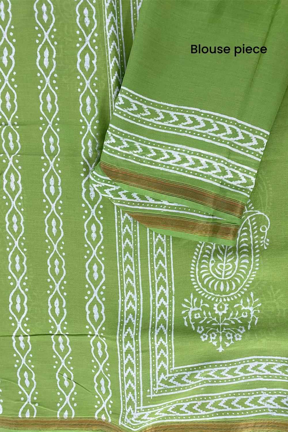 Madhurika Block Printed Saree with Zari border