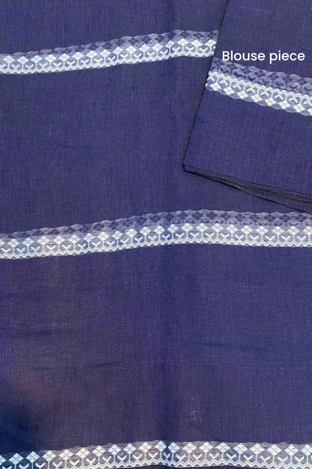 Dark Purple Handwoven Mulmul Cotton Saree
