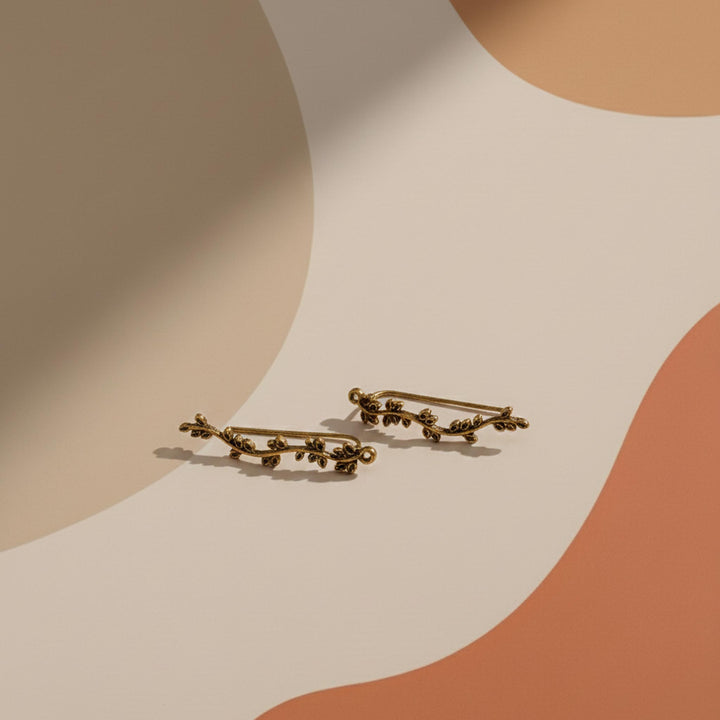 Minimal Leaf 24k Gold Plated Earcuffs