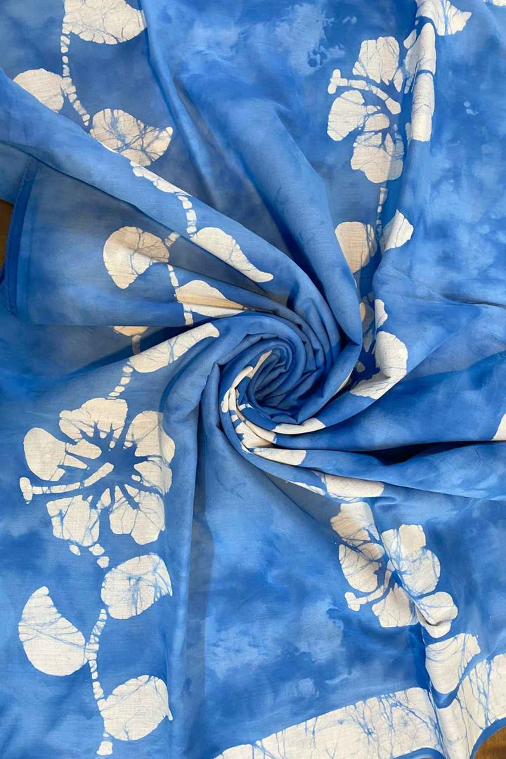 Khwaab Hand Painted Batik Mul Mul Cotton Saree