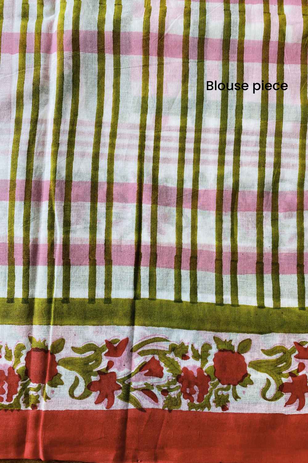 Garden of Grace Hand Block Print Mulmul Cotton Saree