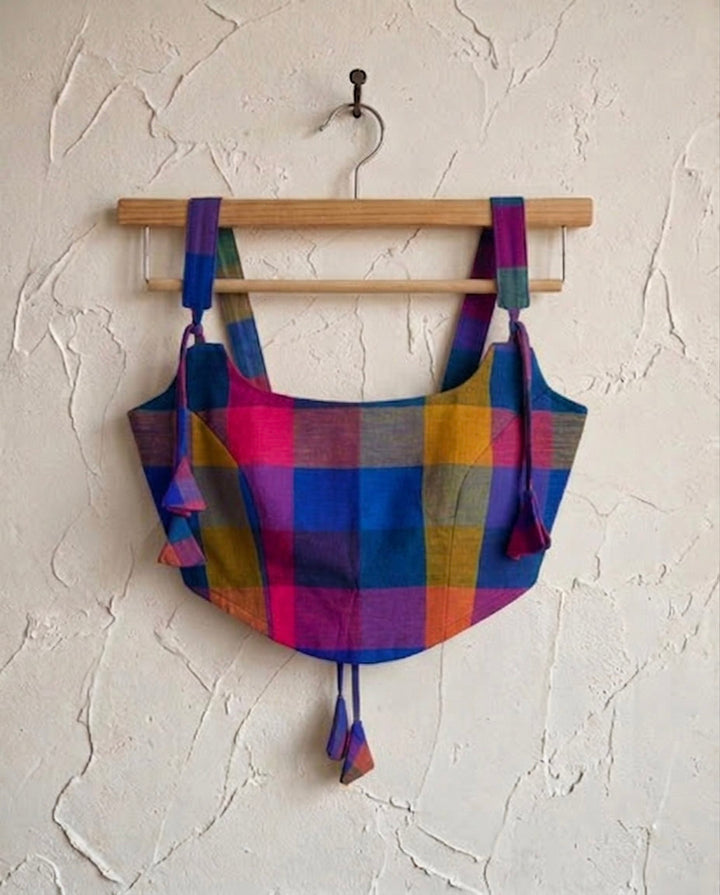 Happy Days Cotton Handloom Corset Blouse in Multicolour 4