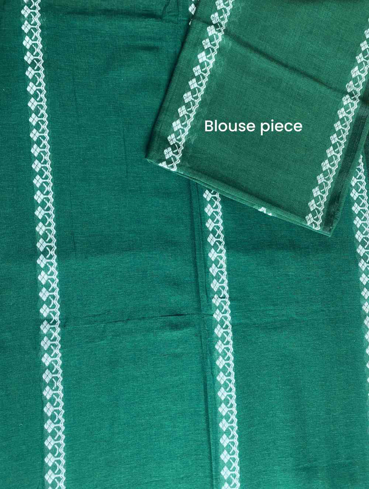 Teal Tapestry Handwoven mulmul cotton saree