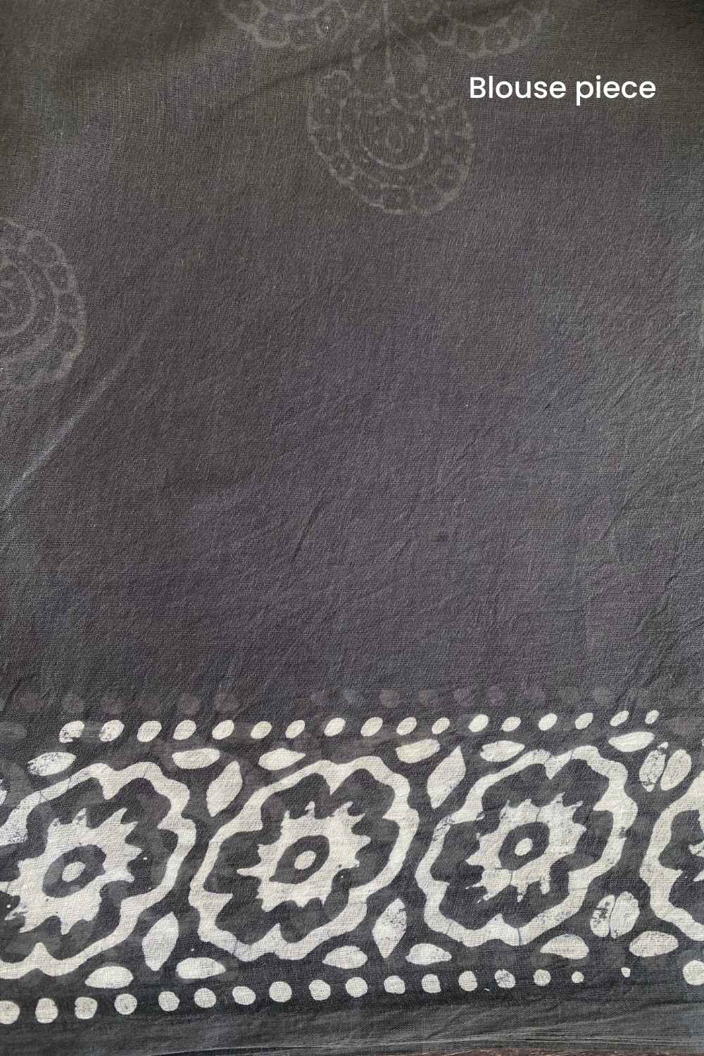 Charcoal - Grey Batik Pure Mulmul Cotton Saree