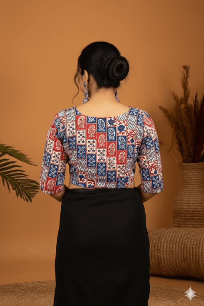 Indie Fusion Cotton Angrakha Style Blouse