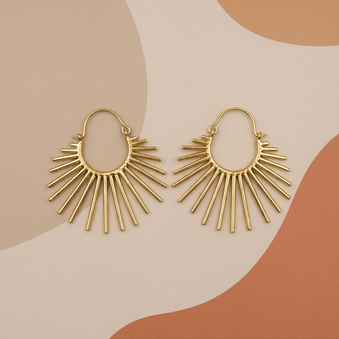 Sunray Hoop 18k Gold Plated Earrings