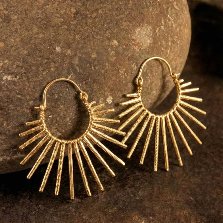 Sunray Hoop 18k Gold Plated Earrings